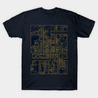 Beijing, China City Map Typography - Gold Art Deco T-Shirt